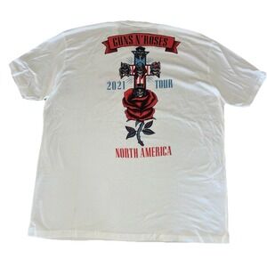 Guns N' Roses T Shirt‎ XXXL White 2021 North America Tour Merch NEW *flaws